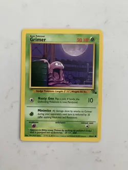Pokemon TCG - Grimer 48/62 Unlimited Common - Fossil WOTC - NM - Image 1