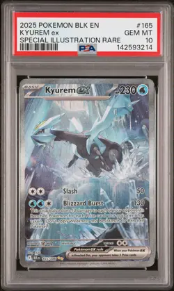 2025 POKEMON BLK EN-BLACK BOLT SPECIAL ILLUSTRATION RARE #165 KYUREM EX PSA 10 - Image 1