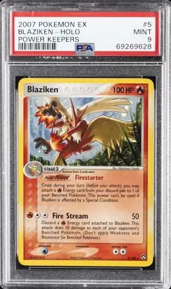 2007 POKEMON EX POWER KEEPERS #5 BLAZIKEN-HOLO PSA 9 - Image 1
