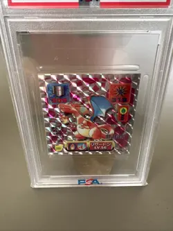1997 Pokemon Charizard Amada JPN Sticker Holo PSA 8 Rare - Image 2