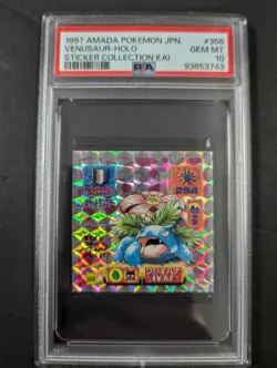 POP2! 1997 AMADA POKEMON JAPANESE #356 VENUSAUR-HOLO STICKER KAI PSA10 - Image 1