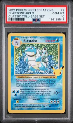 2021 POKEMON CELEBRATIONS CLASSIC COLL #2 BLASTOISE-HOLO PSA 10 - Image 1