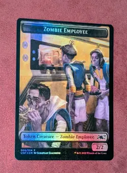 MTG * FOIL * Unfinity Token ZOMBIE EMPLOYEE ** TREASURE NM - Image 1