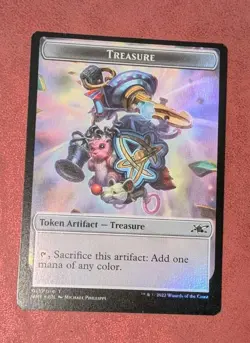 MTG * FOIL * Unfinity Token ZOMBIE EMPLOYEE ** TREASURE NM - Image 2