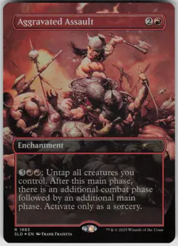 MTG Aggravated Assault Rainbow Foil Foil NM Secret Lair Drop Series Magic 1983 - Image 1