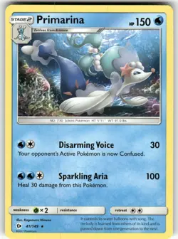 Primarina SM Base Set Rare Pokemon Lightly played - Image 1