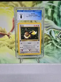 2000 Pokemon Team Rocket 1st Edition #55 Eevee CGC 8 NM mint+ TCG - Image 1