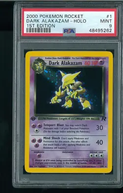 PSA 9 Dark Alakazam - 1/82 - Team Rocket - 1st Edition - Holos Graded Pokemon - Image 1