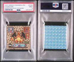 1999 Amada Pokemon Japan Charizard GOLD Super DX Gold Stickers PSA 9 - Image 2