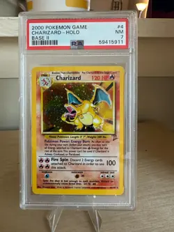 2000 POKEMON BASE SET 2 #4 CHARIZARD-HOLO PSA 7 - Image 1
