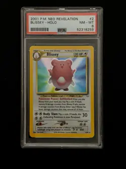 Pokemon Card 2001 Blissey Neo Revelation 02/64 Holo Rare PSA 8 NM-MT - Image 2