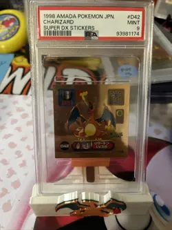1998 Pokemon Amada Super DX Sticker Charizard #D42 PSA 9 - Image 1