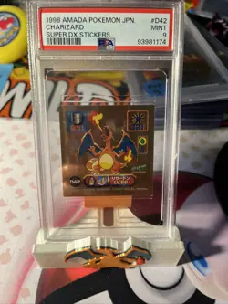1998 Pokemon Amada Super DX Sticker Charizard #D42 PSA 9 - Image 2