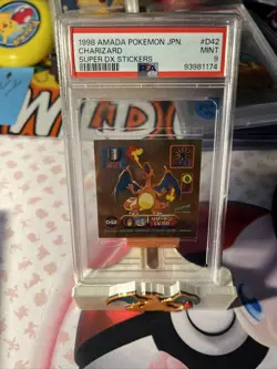 1998 Pokemon Amada Super DX Sticker Charizard #D42 PSA 9 - Image 4