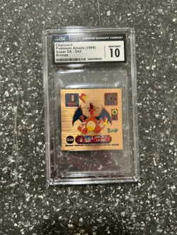 1998 Pokemon Amada Super DX Charizard D42 Bronze Sticker CGC 10 (pop 23) - Image 1