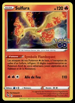 Carte Pokemon REVERSE Sulfura 012/078 EB10.5 Epee Bouclier Pokemon Go FR - Image 1