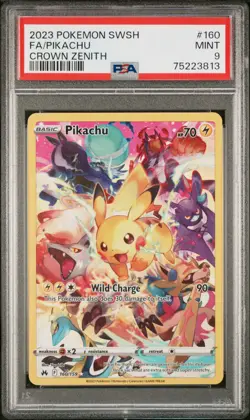 2023 Pokemon Sword and Shield Crown Zenith 160 Full Art/Pikachu PSA MINT 9 - Image 1