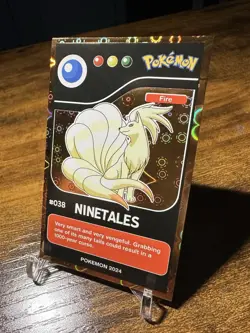 2024 Pokemon Pokedex Black #038 Ninetales Gold Heart Holo - Image 2