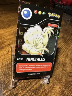 2024 Pokemon Pokedex Black #038 Ninetales Gold Heart Holo - Image 3