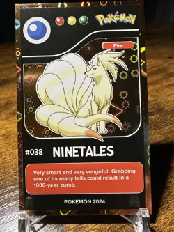 2024 Pokemon Pokedex Black #038 Ninetales Gold Heart Holo - Image 4