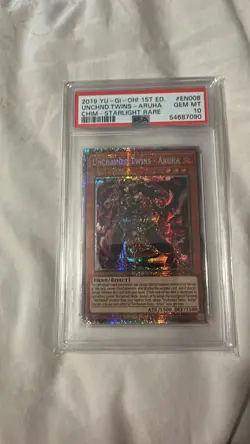 Yugioh! PSA 10 - Unchained Twins - Aruha 1st Edition Starlight Rare CHIM-EN008 - Image 1