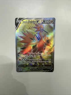 Pokemon Galarian Zapdos v TCG Chilling Reign Holo Card 173/198 Full Art - Image 1