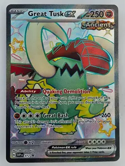 Pokemon - 072 Black Star Promo Great Tusk ex + Code Card - Paldean Fates Tin - Image 1