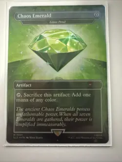 Chaos Emerald (Green) Magic the Gathering #7031 Sonic Secret Lair (Foil, NM/M) - Image 1