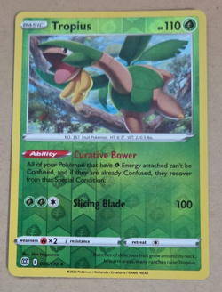 2022 Pokemon Brilliant Stars #5 Tropius Rev Holo NM to Mint Condition - Image 1