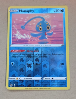 2022 Pokemon Brilliant Stars #41 Manaphy Rev Holo NM to Mint Condition - Image 1