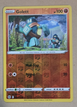 2022 Pokemon Brilliant Stars #82 Golett Reverse Holo NM to Mint Condition - Image 1
