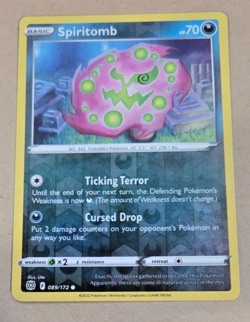 2022 Pokemon Brilliant Stars #89 Spiritomb Reverse Holo NM to Mint Condition - Image 1