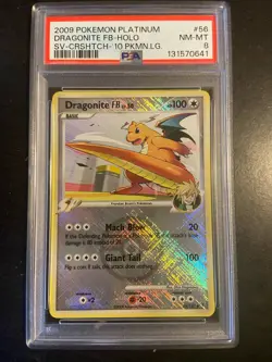 2009 Pokemon Platinum Dragonite FB Cross Hatch 56/147 PSA 8 - Image 1