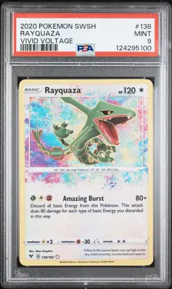 2020 Pokemon Sword & Shield Vivid Voltage #138 Rayquaza Vivid Voltage PSA 9 - Image 1