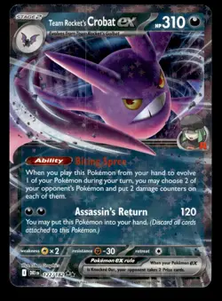 Team Rocket's Crobat ex 122/182 Double Rare Destined Rivals Pokemon NM - Image 1