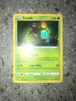 Pokemon TCG Cards Zarude 016/159 Crown Zenith Holo Rare MINT - Image 3