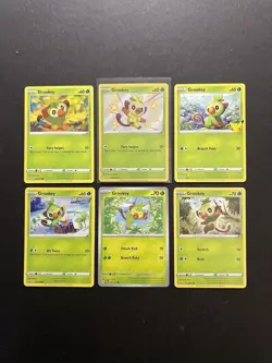 6 Grookey Pokemon Card Collection Baby Shiny Holo SWSH SV 25th PTCG NM - Image 1