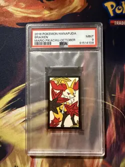 Braixen PSA 9 Mario Pikachu Hanafuda Japanese Pokemon Card October 2016 Mint - Image 1