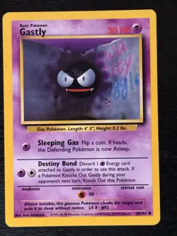 Pokemon TCG Gastly 50/102 Common Regular Base Set Lightly Played - Image 1