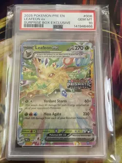 Leafeon ex #006/131 Prismatic Evolutions Surprise Box Stamped Promo - PSA 10 Gem - Image 1