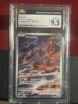Groudon 199/182 Illustration Rare Holo Paradox Rift Pokemon CGC 9.5 Mint+ *121 - Image 1