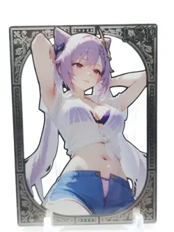 Goddess Story - Silver Metal Waifu Card - Keqing - NUMBERED #/200 - Image 1