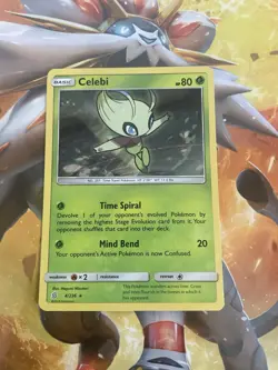 Rare Holo Celebi 4/236 Pokemon Card - Sun & Moon Unified Minds - TCG - Image 1