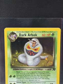 Pokemon TCG Dark Arbok 2/82 Team Rocket Holo Rare With Swirl Card LP Vintage - Image 3