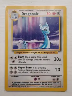 Pokemon Card: Dragonair 18/102 Non-Holo Rare - Base Set 1999-2000 (4th Print UK) - Image 1