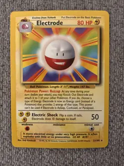 Pokemon TCG Electrode Base Set 21/102 Rare Card Regular LP Condition - Image 1