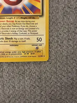 Pokemon TCG Electrode Base Set 21/102 Rare Card Regular LP Condition - Image 2