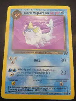 Dark Vaporeon unlimited Team rocket Uncommon 45/82 - WOTC Pokemon LP - Image 1