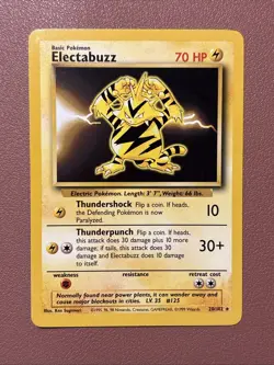 Pokemon TCG Electabuzz Base Set Unlimited Rare Card 20/102 NM / LP Condition - Image 1