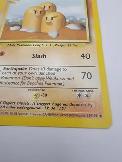 Pokemon TCG Dugtrio Base Set 19/102 Unlimited Rare MP - Image 5